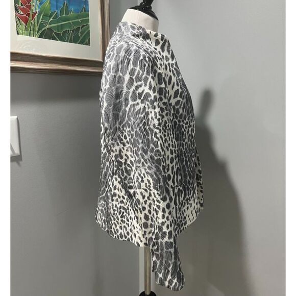 Vintage Made in USA Austin Reed Black White Textured Lined Jacket Blazer Size 8 - Picture 3 of 7